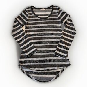 Bobbie Brooks Lightweight Striped Sweater –‎ Women's Small – Black, White & Gray